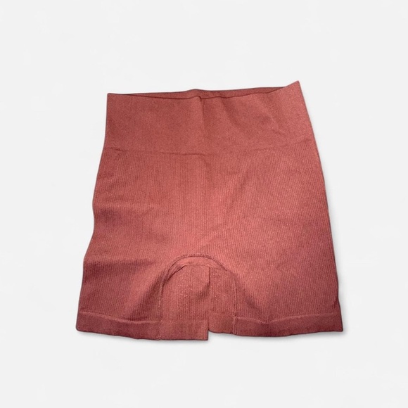 Set of Three Ribbed Biker Shorts - Black, Brown, and Cream - Picture 3 of 4